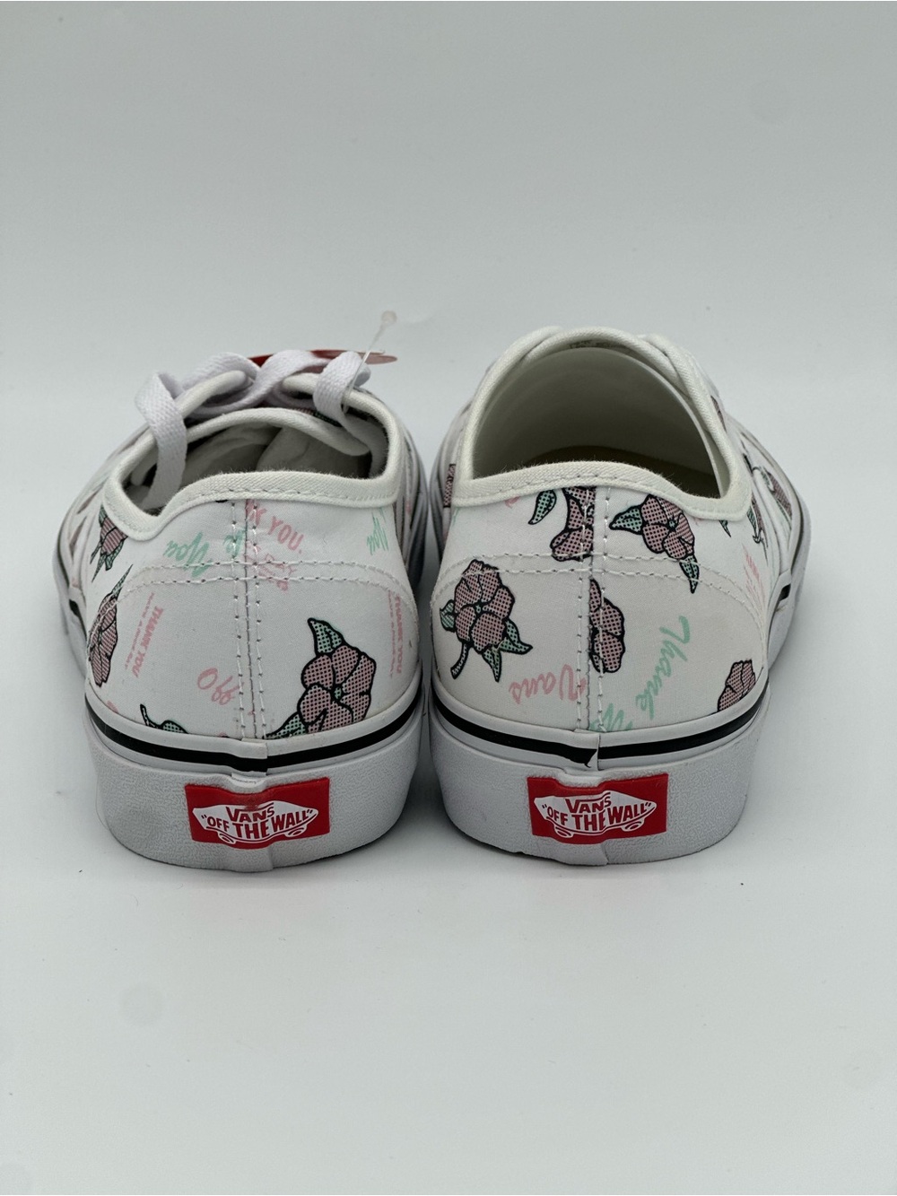 Vans White Low-Top Sneakers with Pink Floral Print - Picture 5 of 9